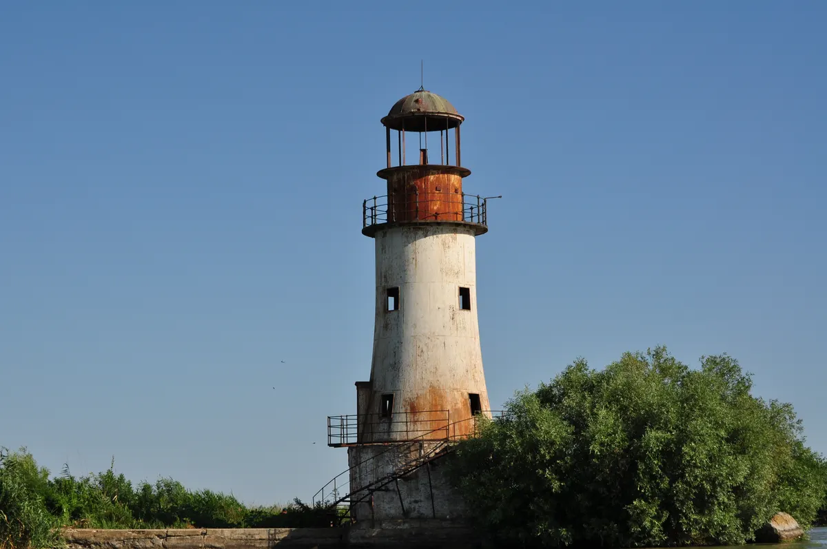 The old lighthouse in Sulina on the Danube bank