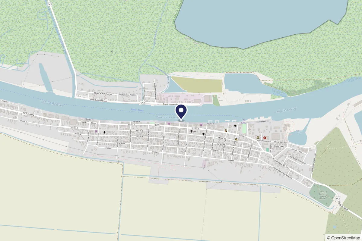 Harta punctului de îmbarcare Sulina – Primărie